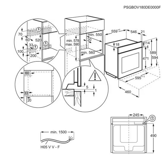 AEG Einbaubackofen BEB355020M A+