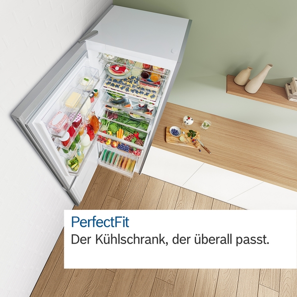 Bosch Freistehende Kühl-Gefrier-Kombination mit Gefrierbereich unten, Serie 4, 203x70cm, Edelstahl schwarz KGN49VXCT