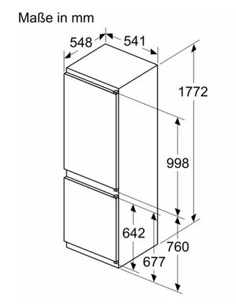 B-Ware Constructa Einbau-Kühlgefrierkombination mit Gefrierbereich unten 177,2x54,1 cm Schleppscharnier CK786NSF0