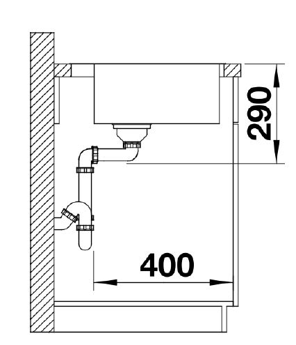 Blanco Edelstahlspüle ANDANO 500-IF/A Edelstahl Seidenglanz 525245