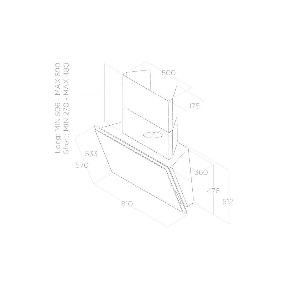 Elica ELLE BL/F/80  Dunstabzugshaube 80cm PRF0094251