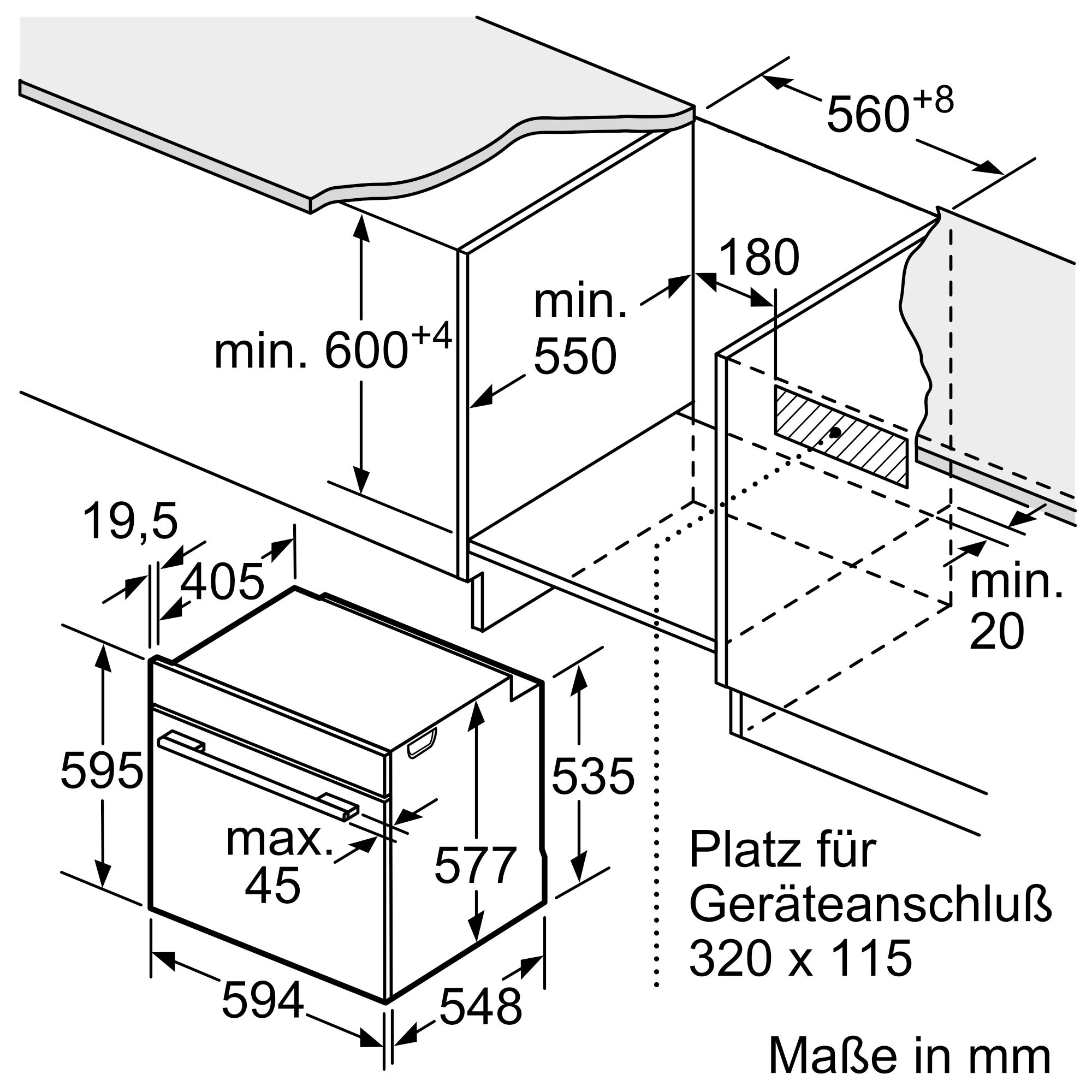 Bosch Einbau-Backofen 60 x 60 cm HBG7764B1