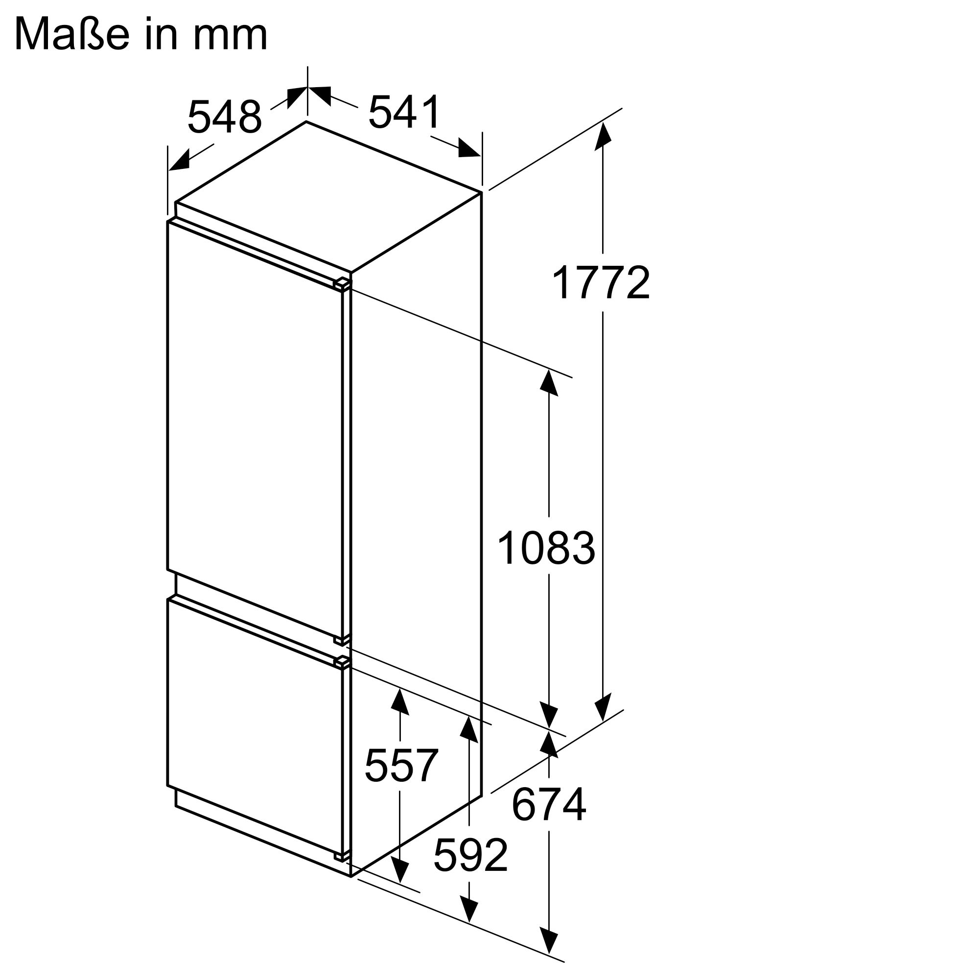 Siemens Einbau-Kühl-Gefrier-Kombination 177.2 x 54.1 cm KI87VNSE0