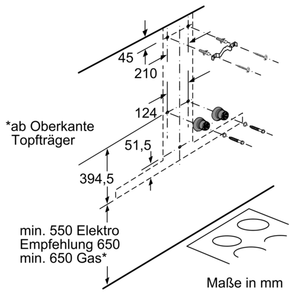 Bosch Wandesse, 60 cm Edelstahl DWB67CM50