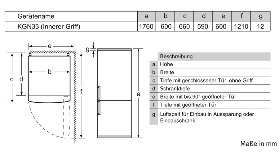Bosch Freistehende Kühl/Gefrier-Kombination KGN33NLEB