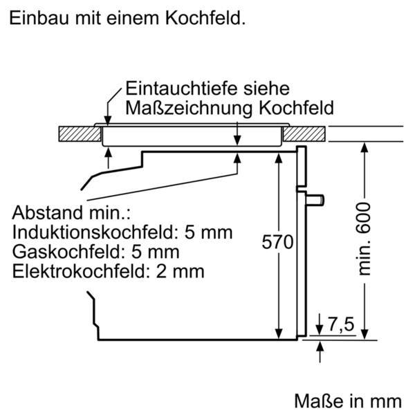 Bosch Einbaubackofen Edelstahl 60cm HBA578BS0