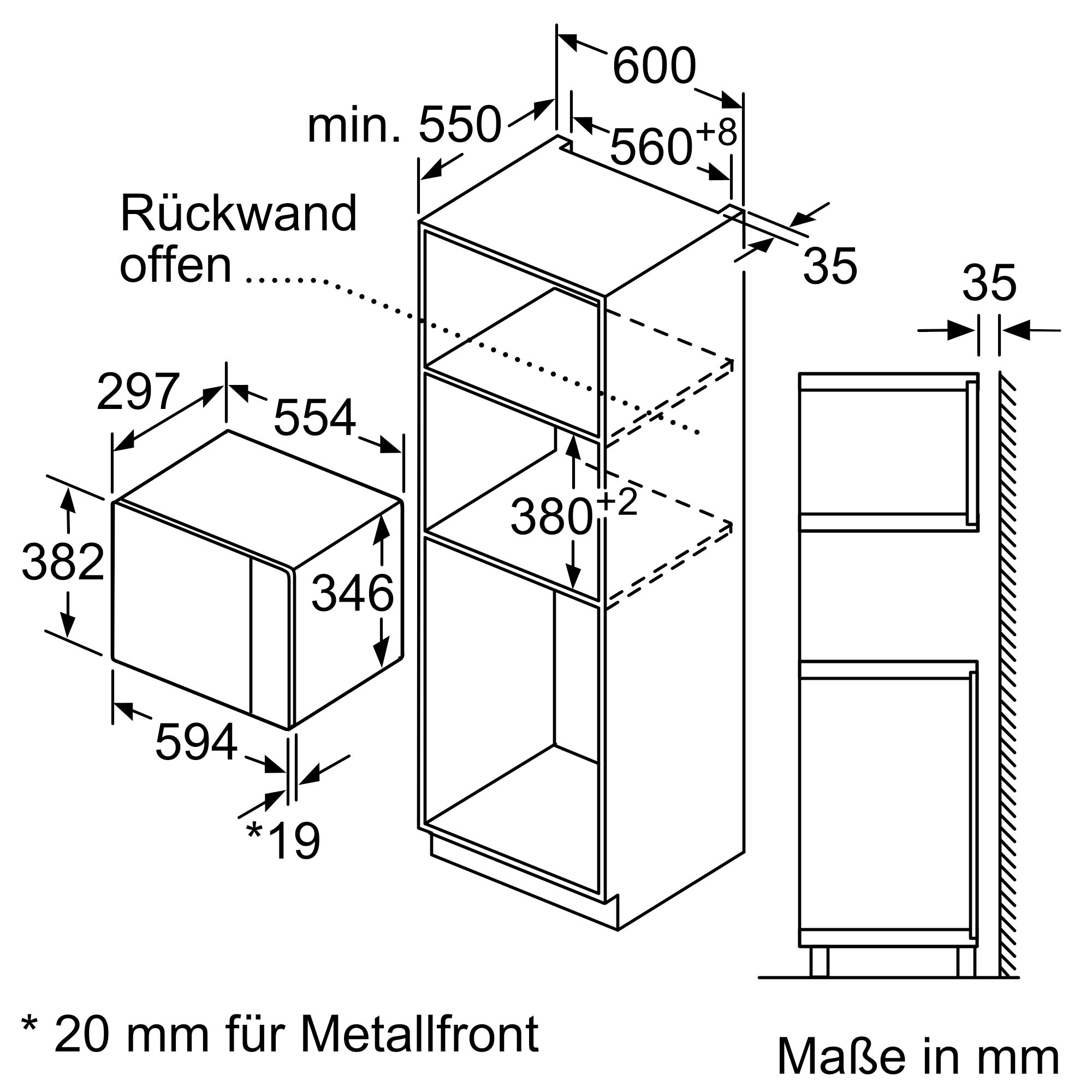 Bosch Einbau-Mikrowelle schwarz Serie 4 BFL523MB1F