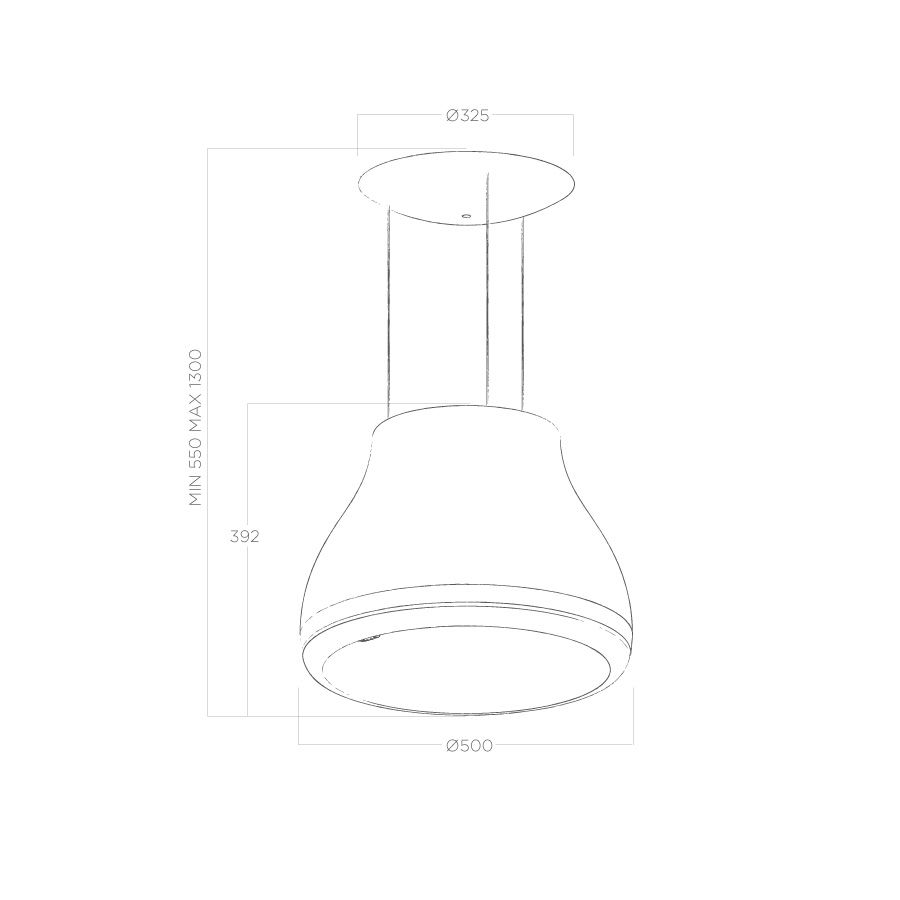 Elica Inselhaube SHINING RUST/F/50 50 cm PRF0120528A