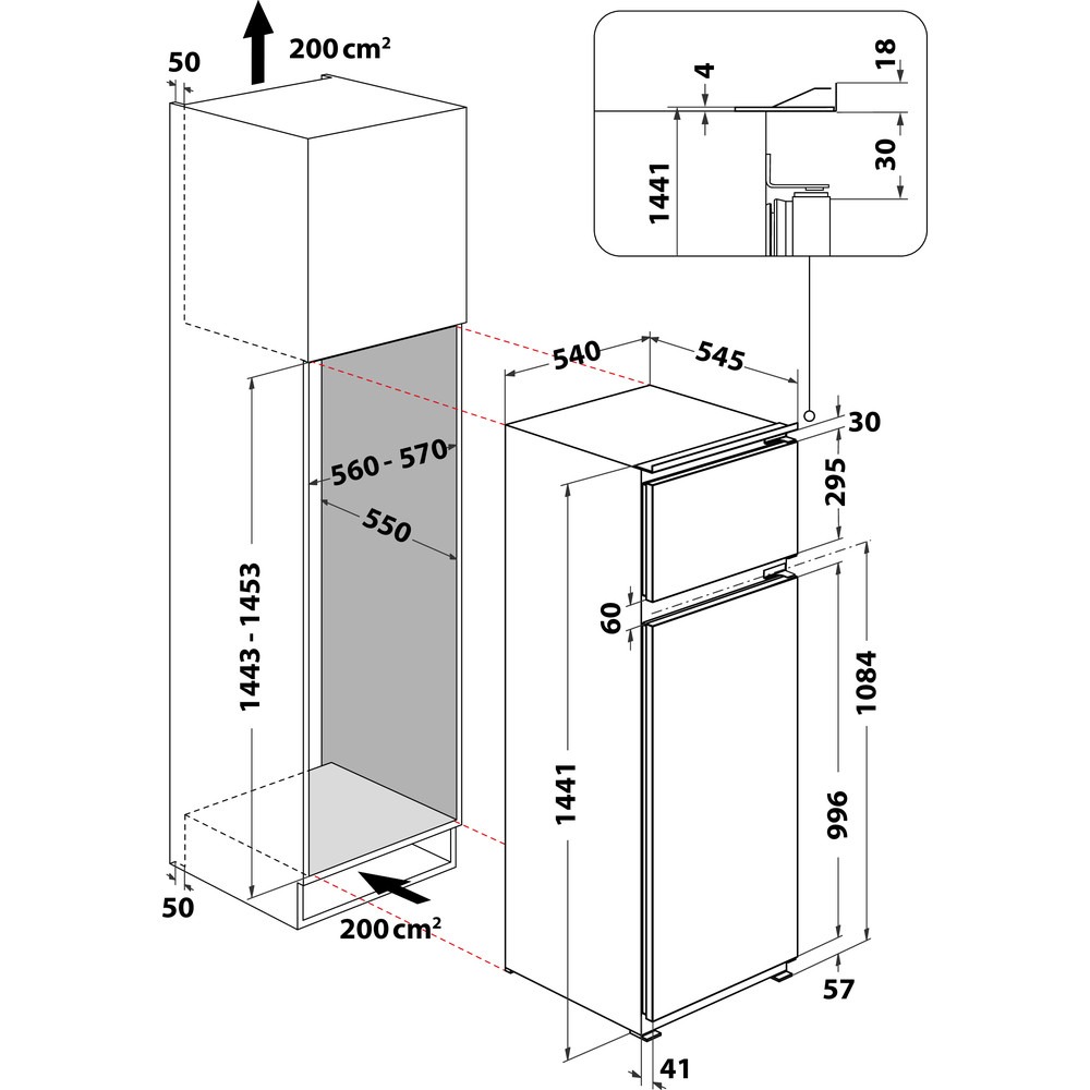 Bauknecht Einbau-Kühl-Gefrier-Kombination KDI14S2