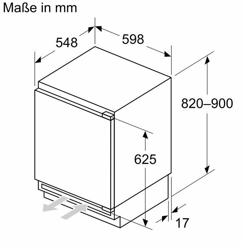 Constructa Einbau-Kühlschrank 82x60cm Flachscharnier CK101VFE0