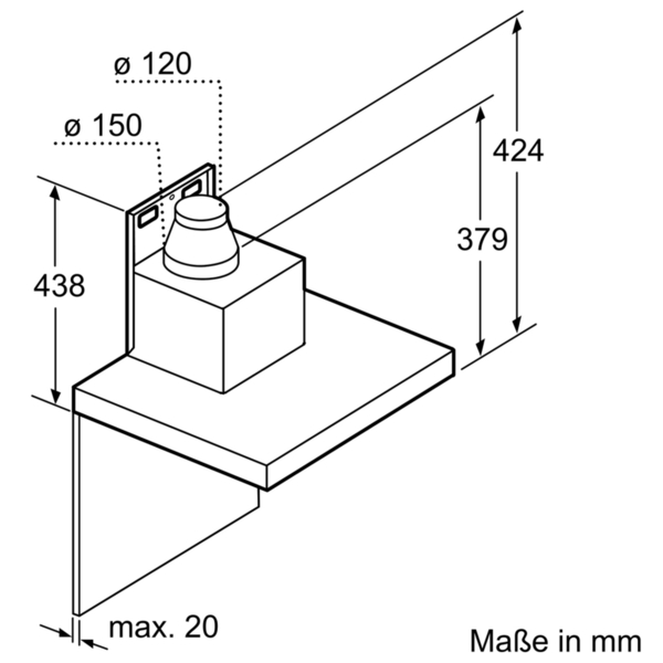 Bosch Wandesse, 60 cm Edelstahl DWB67CM50