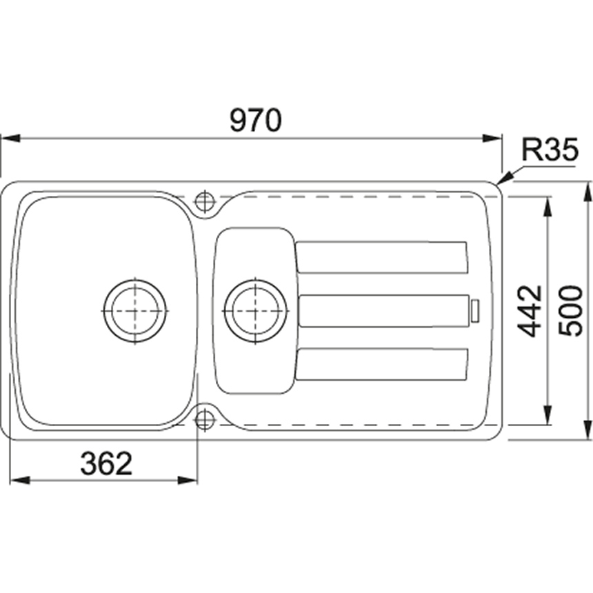 Franke Spüle Antea AZG 651 Fragranit+ Glacier 114.0477.969