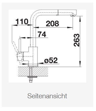 Blanco MILA-S Sonderfarbe schwarz matt Hochdruck 526660