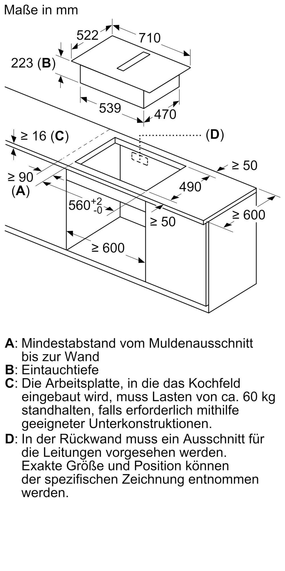 Bosch Kochfeld mit Dunstabzug (Induktion) 70 cm PVQ711F15E