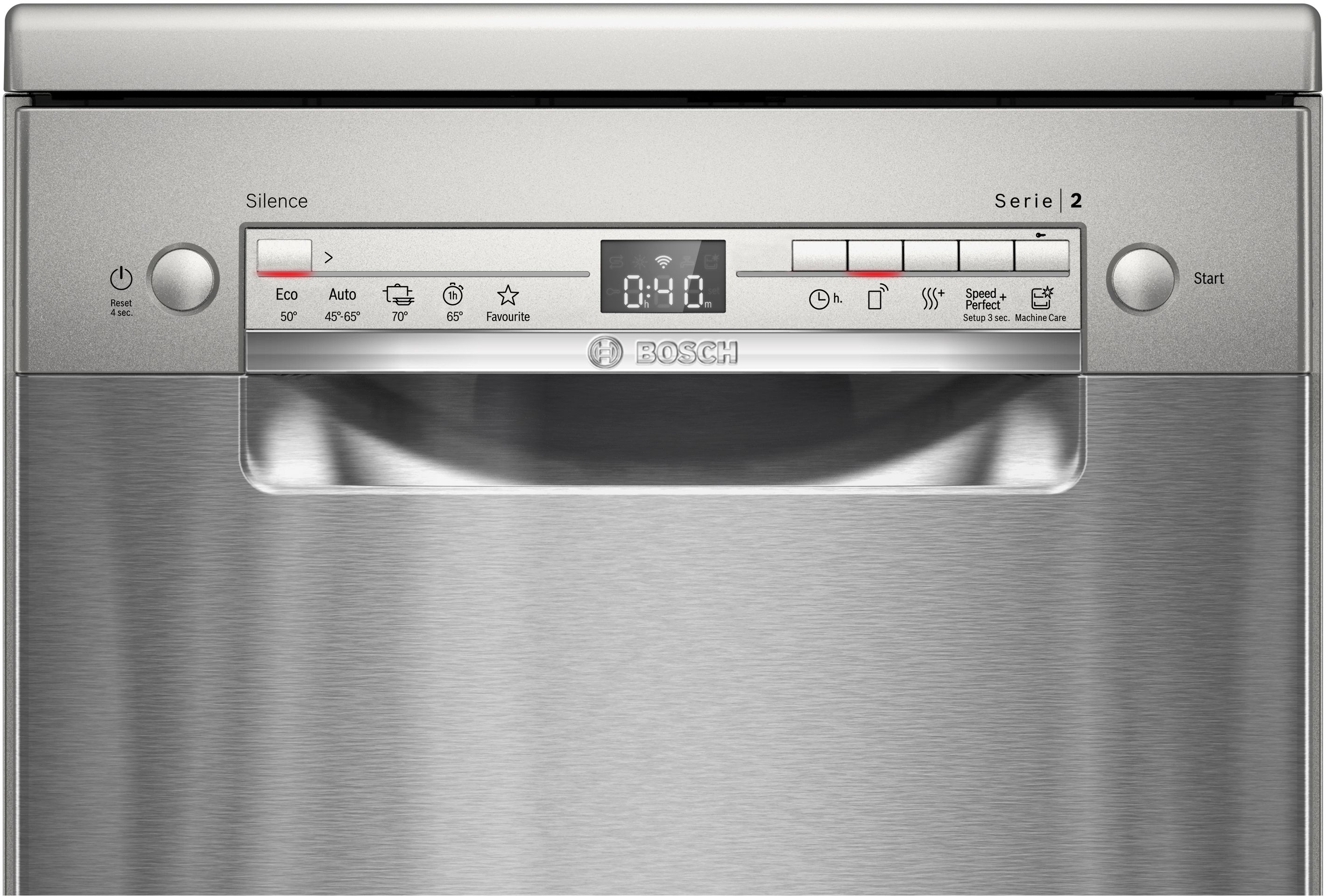 Bosch Freistehender Geschirrspüler 45 cm Silver Inox SPS2HKI42E