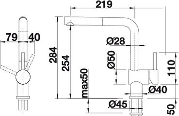 Blanco Blancolinus-S/S-Hebel re. chrom ND 512200