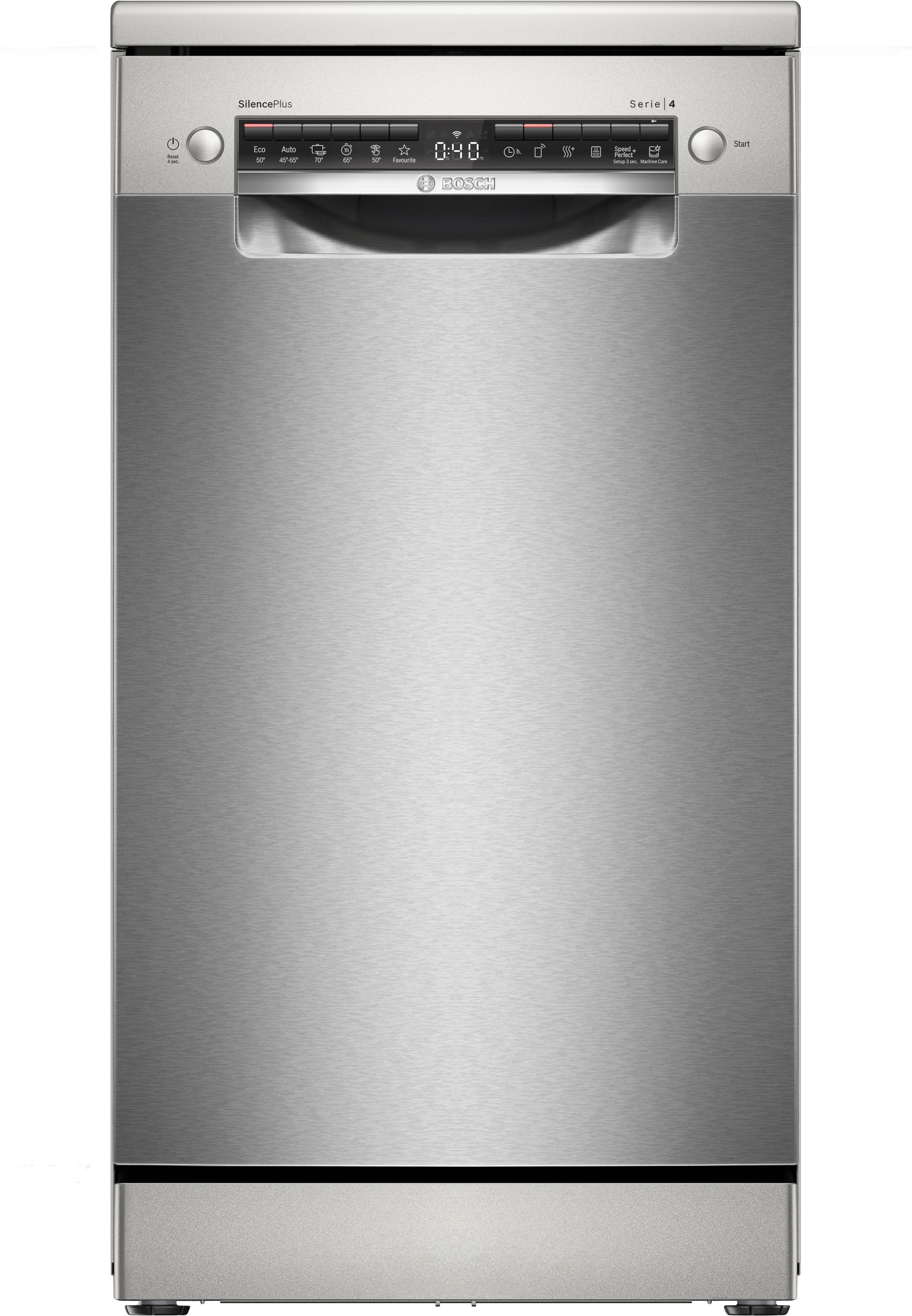 Bosch Freistehender Geschirrspüler 45 cm Silver Inox SPS4HMI49E