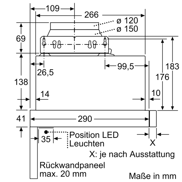 Siemens Flachschirmhaube 60cm silbermetallic LI63LA526