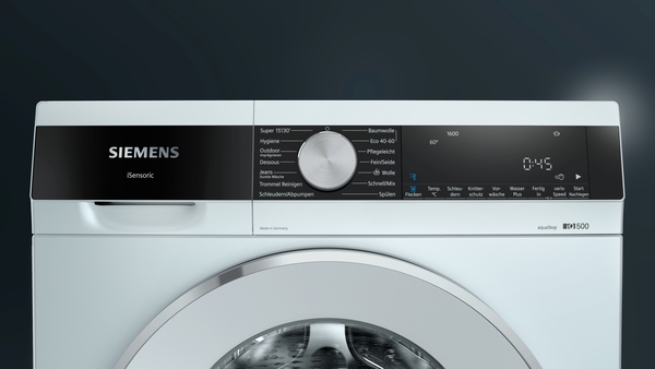 Siemens Extraklasse Waschmaschine, iQ500, Frontlader, 10kg, 1600U/min, WG56G2M90