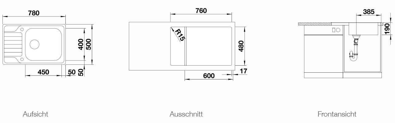 BLANCO Edelstahlspüle DINAS XL 6 S Compact Bürstfinish 52512