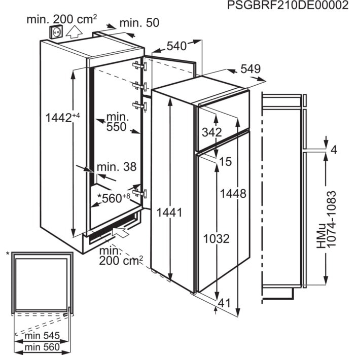 AEG Einbau Doppeltür-Kühlautomat 144.6 cm OSD5S141ES