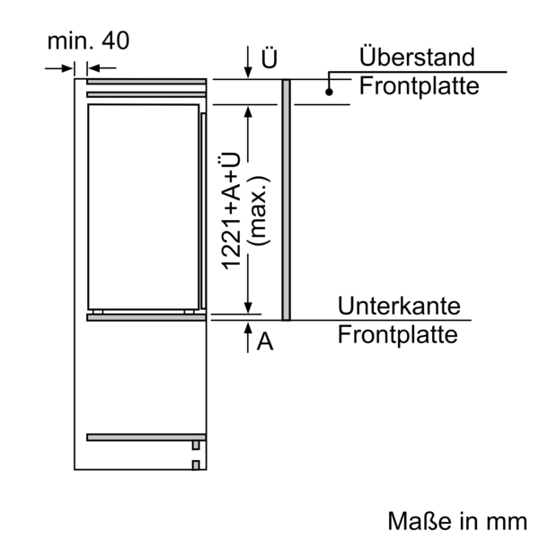 Siemens Einbau-Kühlschrank iQ300, 122.5 x 56 cm, Flachscharnier KI41RVFE0