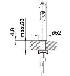 Blanco Armatur AMBIS-S  Einhebelmischer Hochdruck Edelstahl gebürstet 523119