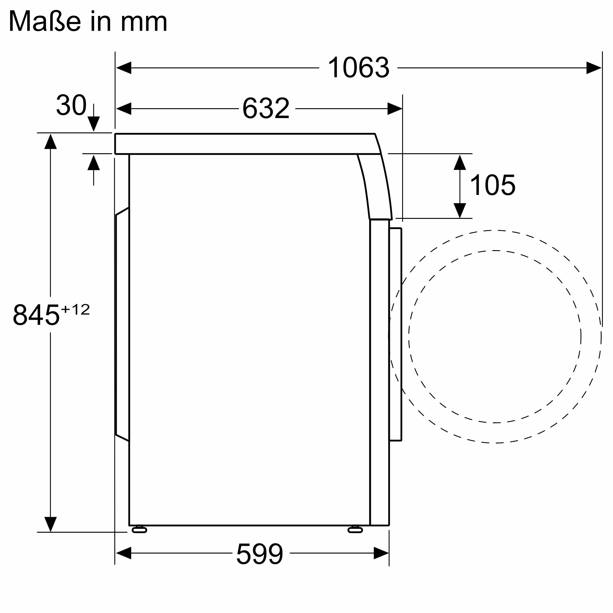 Bosch Waschmaschine unterbaufähig Frontlader 8 kg WUU28T70