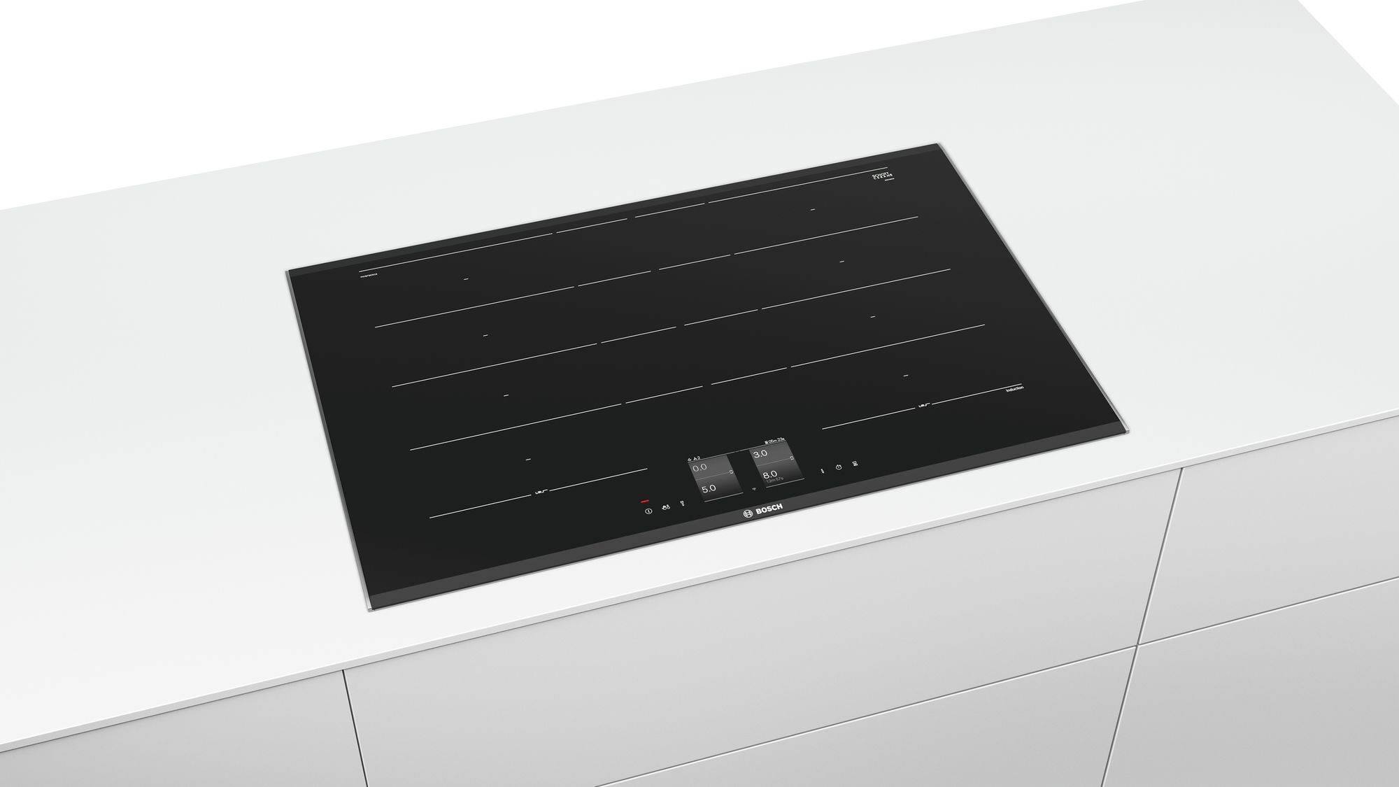 Bosch Induktions-Kochfeld 80cm, schwarz,mit Rahmen aufliegend  PXY875KW1E