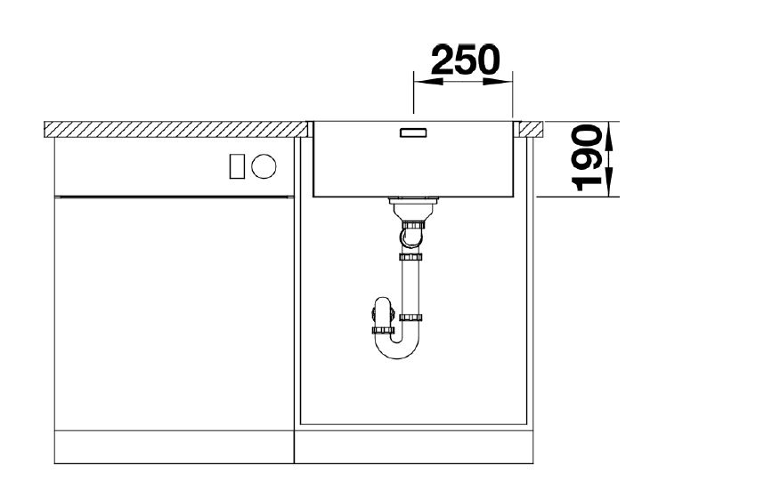 Blanco Edelstahlspüle ANDANO 500-IF/A Edelstahl Seidenglanz 525245