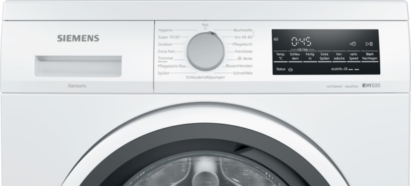 Siemens Waschmaschine iQ500 unterbaufähig Frontlader 9kg Weiß WU14UT41