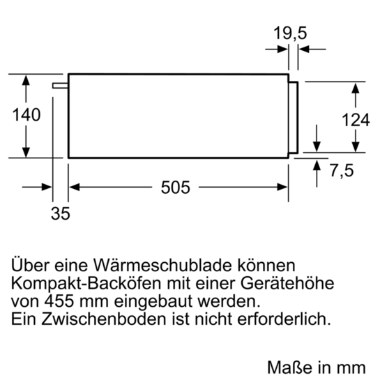 Siemens Wärmeschublade Edelstahl, schwarz BI510CNR0
