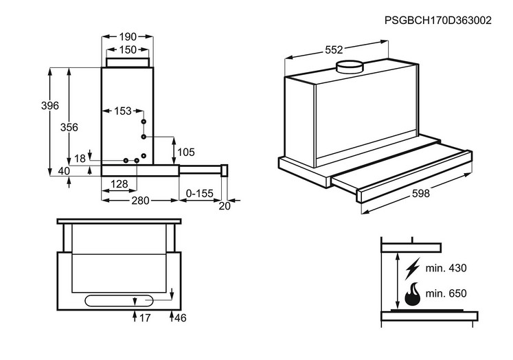 AEG Flachschirmhaube DPB3632M