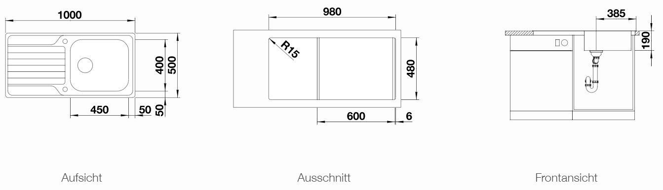 BLANCO Edelstahlspüle DINAS XL 6 S Bürstfinish 524255