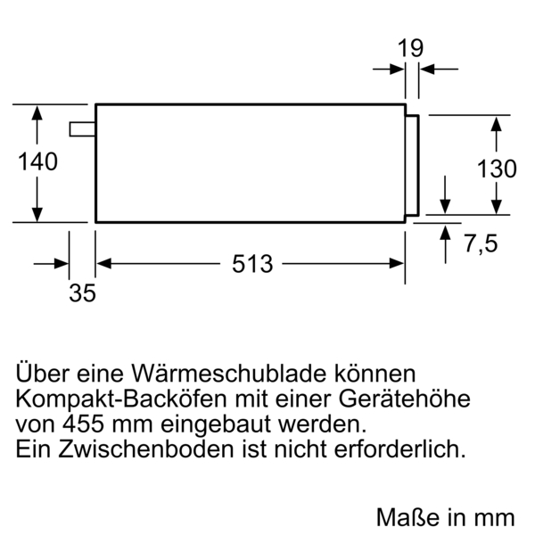 Bosch Wärmeschublade Edelstahl 60x14cm BIC630NS1