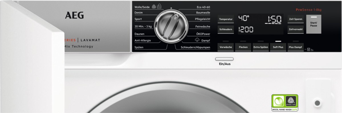 AEG Einbau-Waschmaschine Frontlader S8000 8kg 1400 U/min L8FEI7480