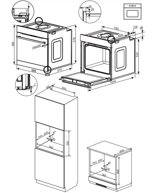 Amica X-type Design Einbaubackofen EBX944670S