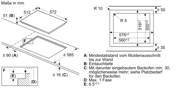 Bosch Elektro-Kochfeld 60cm, flächenbündig PKN601DP1D