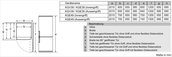 Siemens Freistehende Kühl-Gefrier-Kombination KG39VVLEA