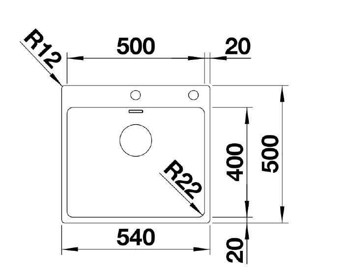 Blanco Edelstahlspüle ANDANO 500-IF/A Edelstahl Seidenglanz 525245