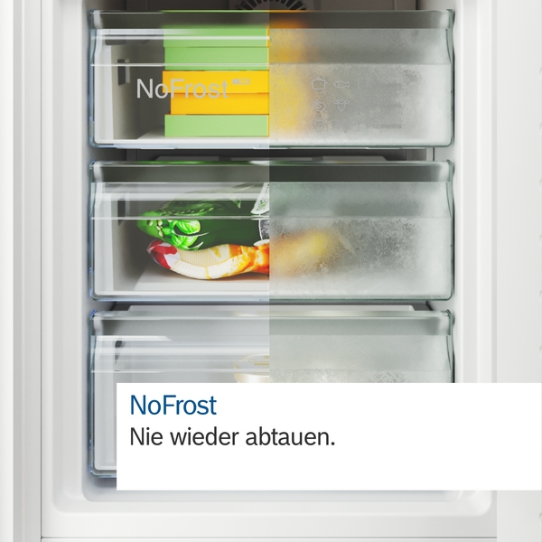 Bosch Kühl-Gefrier-Kombination mit Gefrierbereich unten, Serie 6, 203x70cm Edelstahl ( mit Antifingerprint) KGN49AIBT