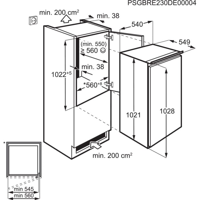 AEG Einbaukühlschrank 103 cm NSK5O101ES