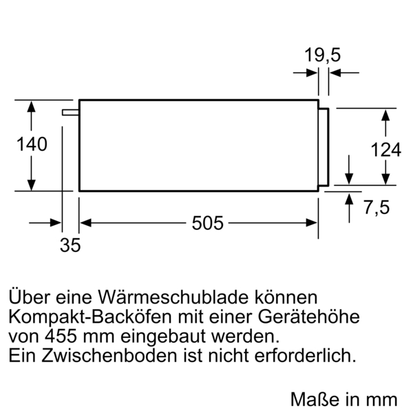 Bosch Wärmeschublade Schwarz BIC510NB0