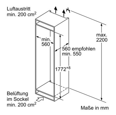B-Ware Constructa Einbau-Kühlgefrierkombination mit Gefrierbereich unten 177,2x54,1 cm Schleppscharnier CK786NSF0